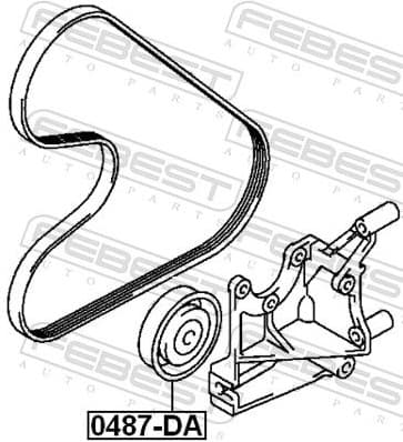 Tensioner Pulley, V-ribbed belt 0487-DA - image 2