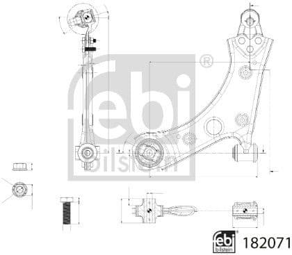 Control/Trailing Arm, wheel suspension 182071