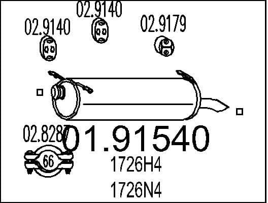 Rear Muffler 01.91540