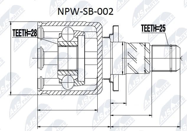 Joint Kit, drive shaft NPW-SB-002