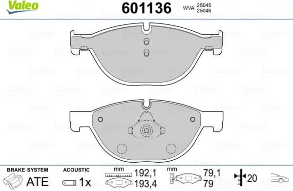Brake Pad Set, disc brake 601136