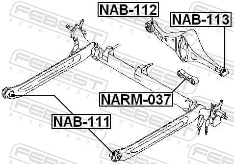 Mounting, control/trailing arm NAB-112