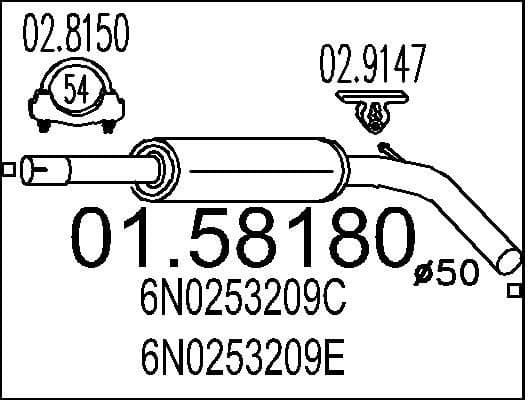 Centre Muffler 01.58180
