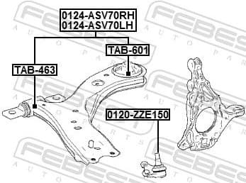 Control/Trailing Arm, wheel suspension 0124-ASV70LH - image 2
