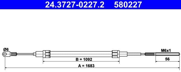 Cable Pull, parking brake 24.3727-0227.2