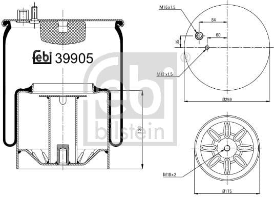 Bellow, air suspension 39905