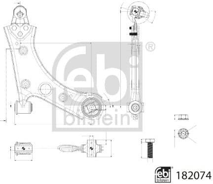 Control/Trailing Arm, wheel suspension 182074
