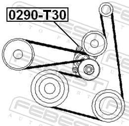 Belt Tensioner, V-ribbed belt 0290-T30 - image 2