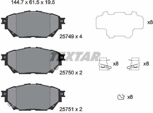 Brake Pad Set, disc brake 2574901
