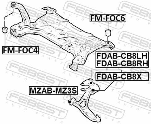 Mounting, control/trailing arm FDAB-CB8LH - image 2