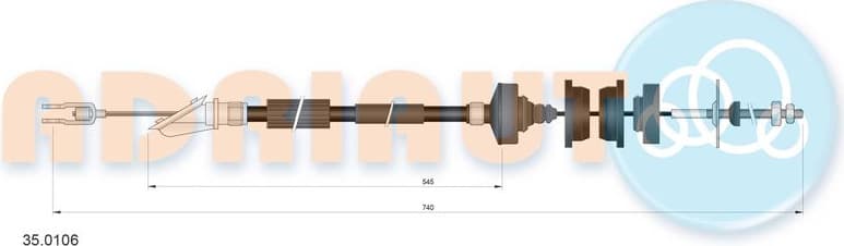 Cable Pull, clutch control 35.0106