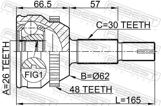Joint Kit, drive shaft 0110-MCV30A48 - image 2