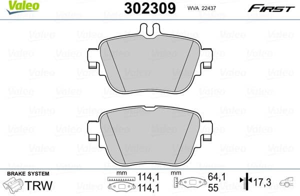 Brake Pad Set, disc brake ESSENTIAL 302309
