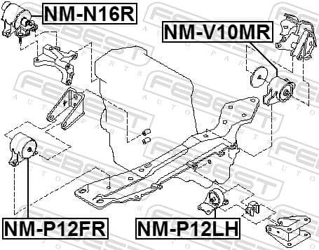 Mounting, engine NM-P12LH