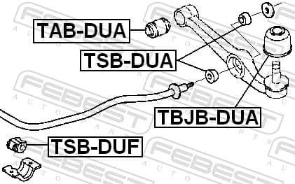 Mounting, control/trailing arm TSB-DUA - image 2