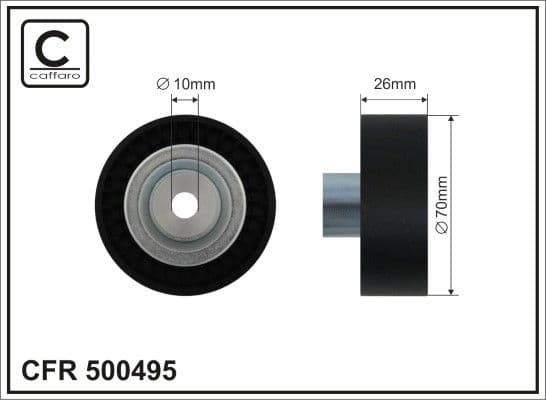 Deflection/Guide Pulley, V-ribbed belt 500495