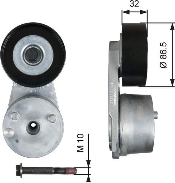Belt Tensioner, V-ribbed belt FleetRunner™ T38584
