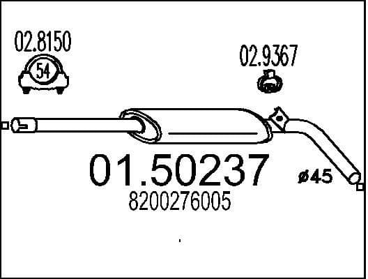 Centre Muffler 01.50237