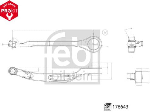Control/Trailing Arm, wheel suspension ProKit 176643