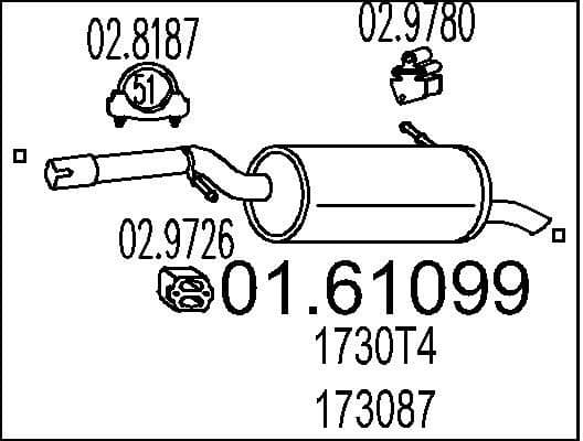 Rear Muffler 01.61099