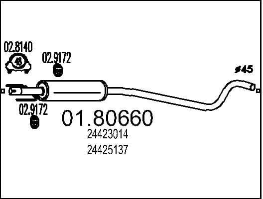 Centre Muffler 01.80660