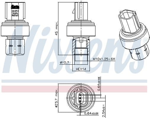 Pressure Switch, air conditioning ** FIRST FIT ** 301057