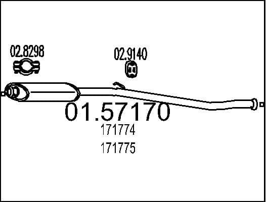 Centre Muffler 01.57170