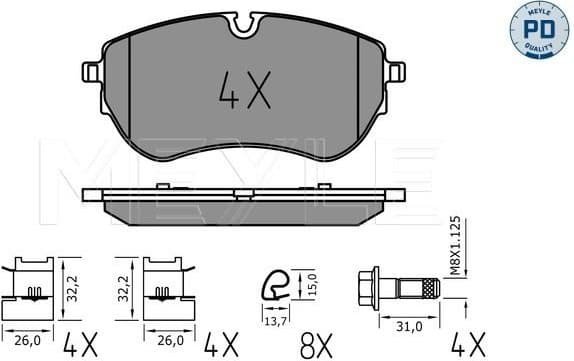 Brake Pad Set, disc brake MEYLE-PD: Advanced performance and design. 025 226 4420/PD