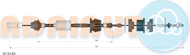 Cable Pull, clutch control 07.0153