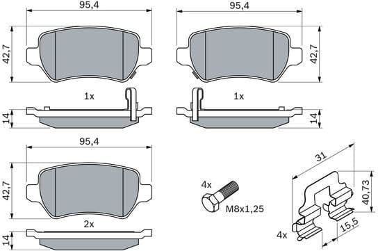 Brake Pad Set, disc brake 0986494654 - image 2