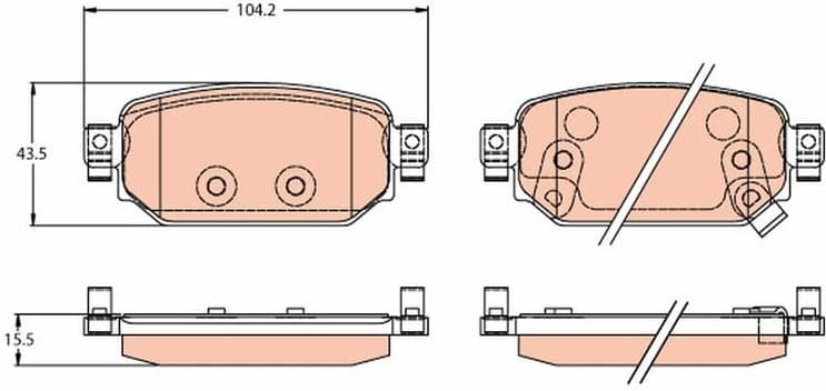 Brake pads rear, Top Quality GDB2172 - image 2