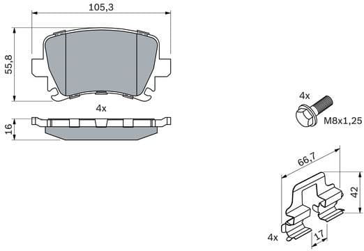 Brake Pad Set, disc brake 0986494595 - image 7