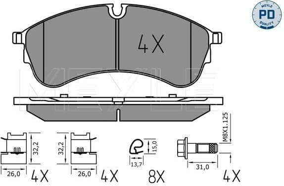 Brake Pad Set, disc brake MEYLE-PD: Advanced performance and design. 025 221 7821/PD