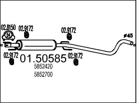 Centre Muffler 01.50585