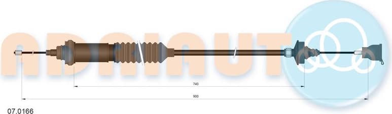 Cable Pull, clutch control 07.0166