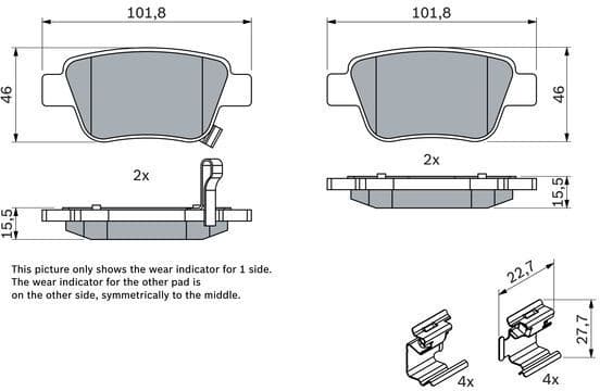Brake Pad Set, disc brake 0986424798 - image 6
