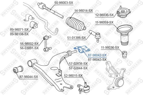 Mounting, control/trailing arm 87-98042-SX - image 2