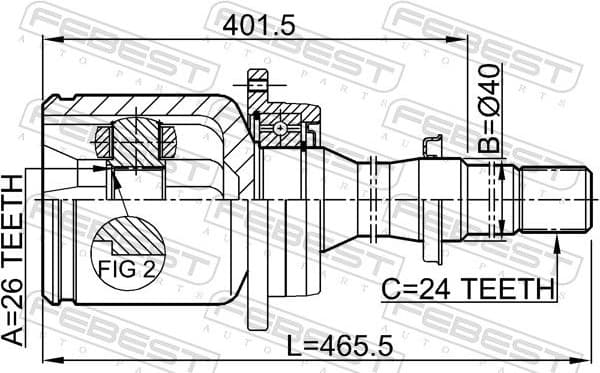 Joint Kit, drive shaft 0111-AZT250RH - image 2