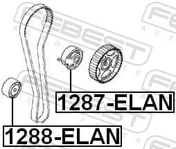 Tensioner Pulley, V-ribbed belt 1287-ELAN - image 2