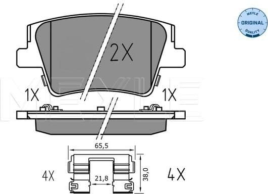 Brake Pad Set, disc brake MEYLE-ORIGINAL: True to OE. 025 240 0016