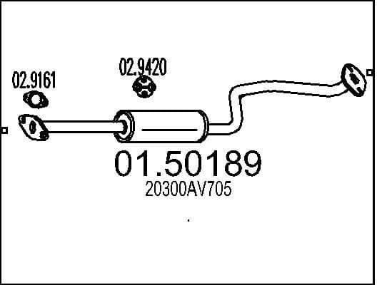 Centre Muffler 01.50189