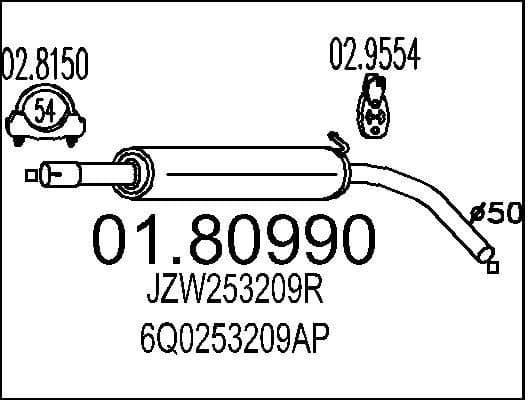 Centre Muffler 01.80990