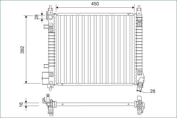Radiator, engine cooling 701169