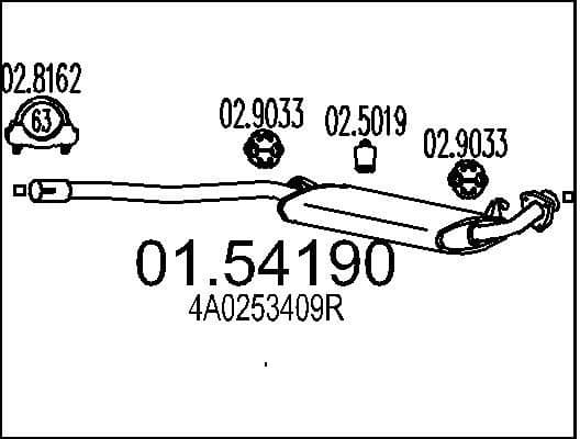 Centre Muffler 01.54190