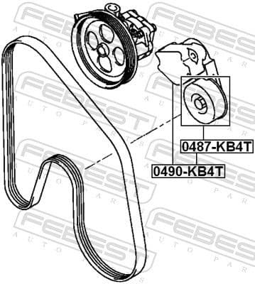 Tensioner Pulley, V-ribbed belt 0487-KB4T - image 2