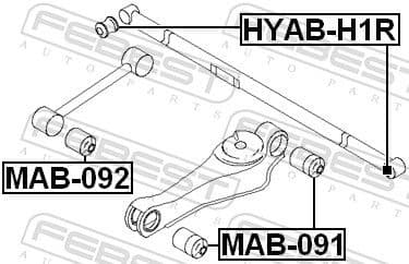 Mounting, control/trailing arm HYAB-H1R - image 2