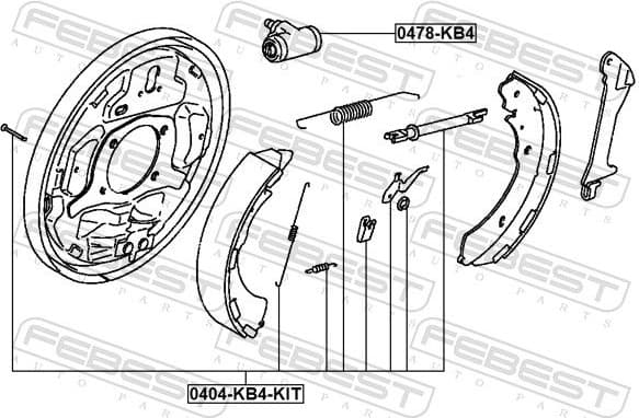 Accessory Kit, parking brake shoes 0404-KB4-KIT - image 2