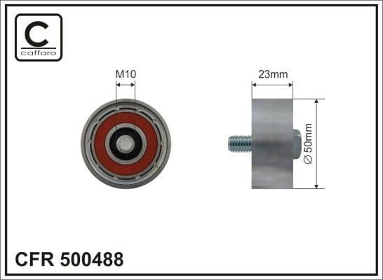 Deflection/Guide Pulley, V-ribbed belt 500488