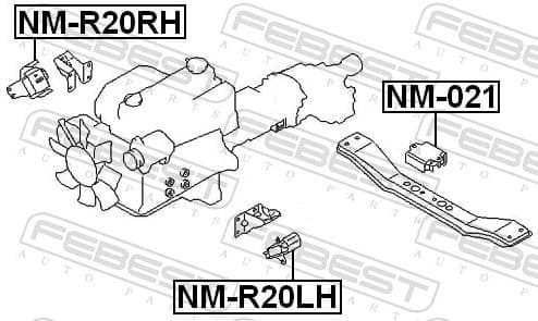 Mounting, engine NM-R20RH