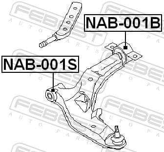 Mounting, control/trailing arm NAB-001B - image 2